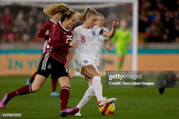 Fabienne Dongus of Germany Women, Leah Williamson of England Women during the International Friendly Women match between England v Germany at the...