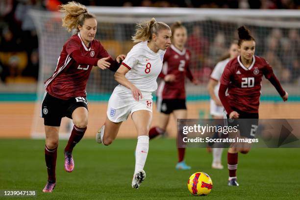 Fabienne Dongus of Germany Women, Leah Williamson of England Women during the International Friendly Women match between England v Germany at the...