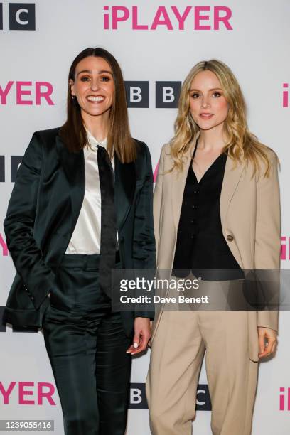 Suranne Jones and Sophie Rundle attend a preview screening of "Gentleman Jack" Series 2 at BFI Southbank on March 9, 2022 in London, England.