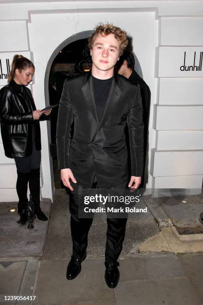 Ben Hardy arrives at dunhill's Pre-BAFTA filmmakers dinner & party on March 9, 2022 in London, England.