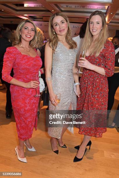 Chloe Franses, Galia Mortara and Sophie Mitchell attend the Harper's Bazaar International Women's Day celebration, in partnership with Cle de Peau...