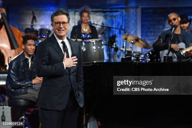 The Late Show with Stephen Colbert during Tuesday's March 8, 2022 show.