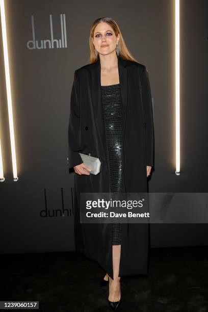 Charity Wakefield attends dunhill's pre-BAFTA filmmakers dinner and party at dunhill House on March 9, 2022 in London, England.