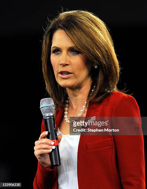 Republican presidential candidate Rep. Michelle Bachmann speaks during the American Principles Project Palmetto Freedom Forum, September 5, 2011 in...