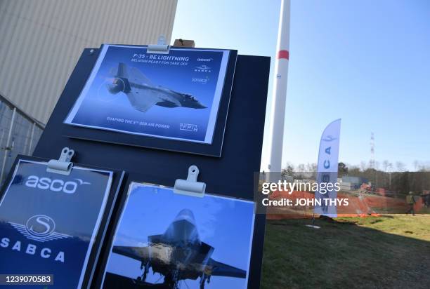 Illustration shows where the future empennages of the F35 will be built, in marge of the inauguration ceremony of Sabca's new production hall for the...