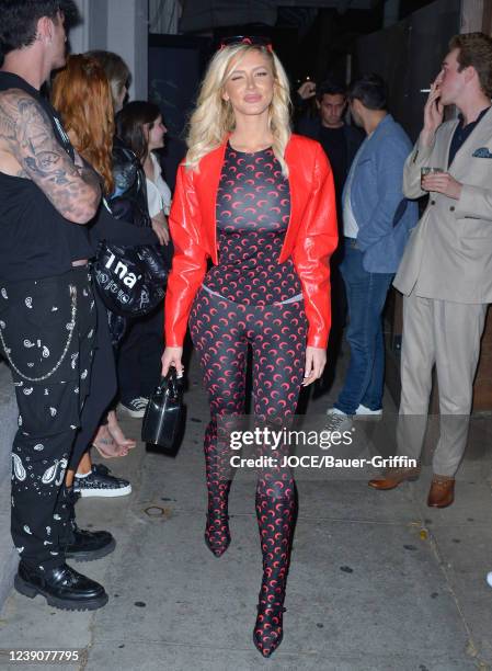 Adrianna Christina is seen at Craig's on March 09, 2022 in Los Angeles, California.