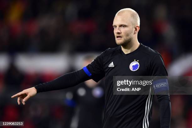 Nicolai Boilesen of FC Copenhagen during the Conference League match between PSV and FC Copenhagen at Phillips Stadium on March 10, 2022 in...