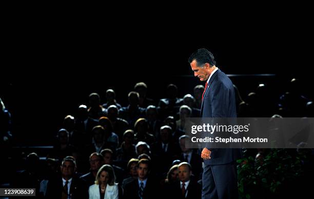 Presidential candidate and former Massachusetts Governor Mitt Romney reacts to a question during the American Principles Project Palmetto Freedom...