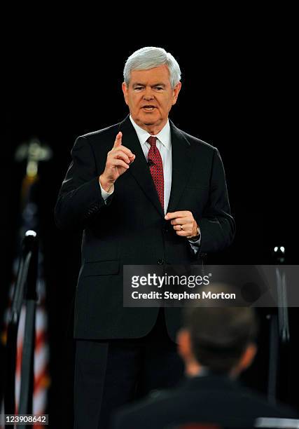 Presidential candidate and former Georgia Congressman Newt Gingrich makes opening remarks during the American Principles Project Palmetto Freedom...