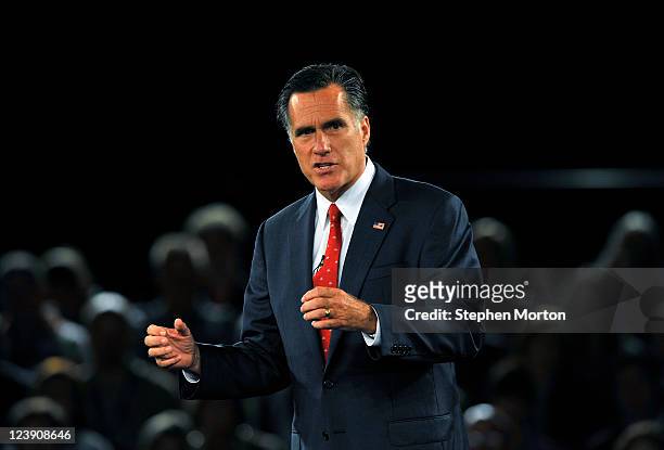Presidential candidate and former Massachusetts Governor Mitt Romney makes opening remarks during the American Principles Project Palmetto Freedom...