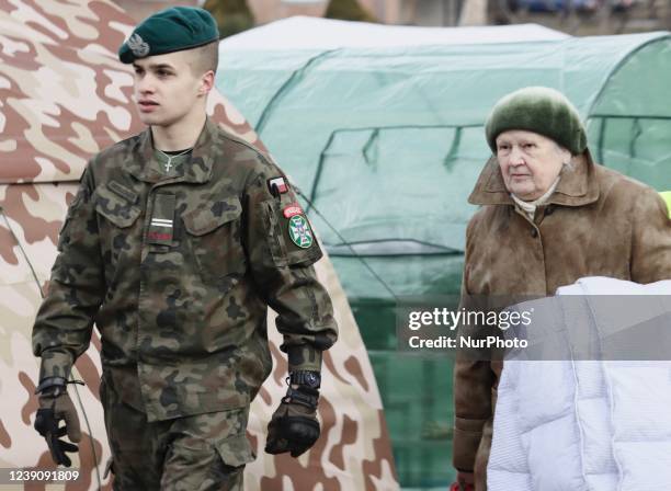 Border crossing in Medyka, Poland where people have to wait a long time before being allowed on the Polish side, on March 10, 2022.