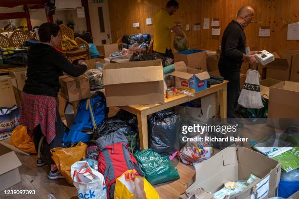 As the war in Ukraine enters its third week, volunteers based at the Ukrainian restaurant 'Prosperity' in Twickenham, handle a mass of donations...