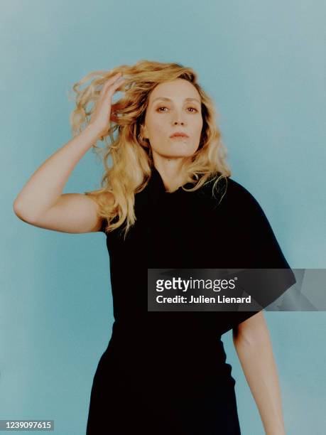 Actress Évelyne Brochu poses for a portrait on February 1, 2022 in Paris, France.