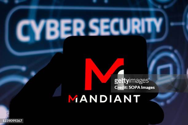In this photo illustration the logo from the cyber security company Mandiant seen displayed on a smartphone.