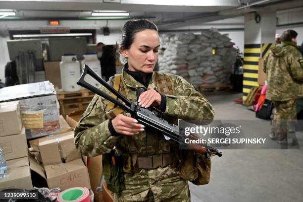 Iryna Sergeyeva, Ukraine's first female volunteer fighter to get a full military contract of the Territorial Defense Forces of Ukraine, the military...