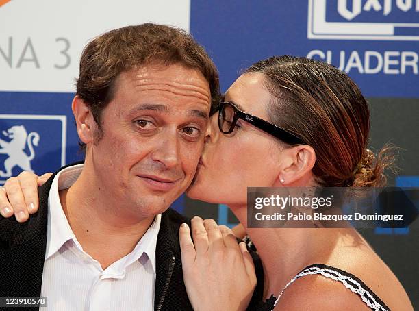 Spanish actors Luis Callejo and Neus Sanz attend "El Barco" premiere at Capitol Cinema on September 5, 2011 in Madrid, Spain.