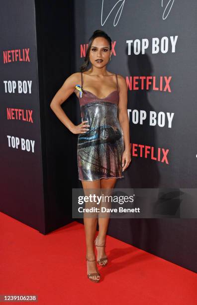 Saffron Hocking attends the World Premiere of "Top Boy 2", the second season of Top Boy premiering on Netflix, at Hackney Picturehouse on March 11,...