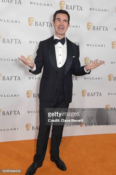 Host Jimmy Carr attends the British Academy Film Awards 2022 Fundraising Gala Dinner at The Londoner Hotel on March 11, 2022 in London, England.