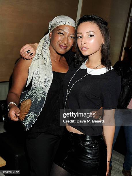 Dee C. Lee and daughter Leah Weller attend the UK launch of NOIR Denim by Japanese fashion brand PRPS in aid of Unicef Japan at Nobu Berkeley on...