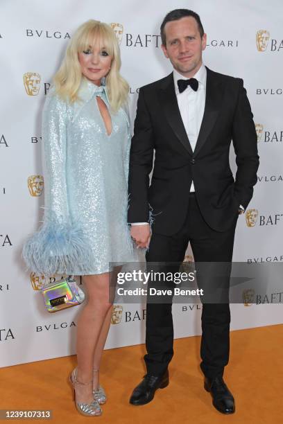 Helen George and Jack Ashton attend the British Academy Film Awards 2022 Fundraising Gala Dinner at The Londoner Hotel on March 11, 2022 in London,...