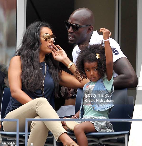 Kevin Garnett of the Boston Celtics, his wife Brandi and daughter attend Day Eight of the 2011 US Open at the USTA Billie Jean King National Tennis...