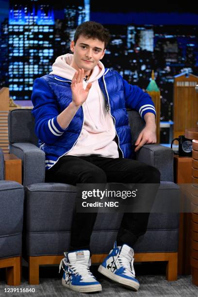 Episode 1613 -- Pictured: Actor Noah Schnapp during an interview on Friday, March 11, 2022 --