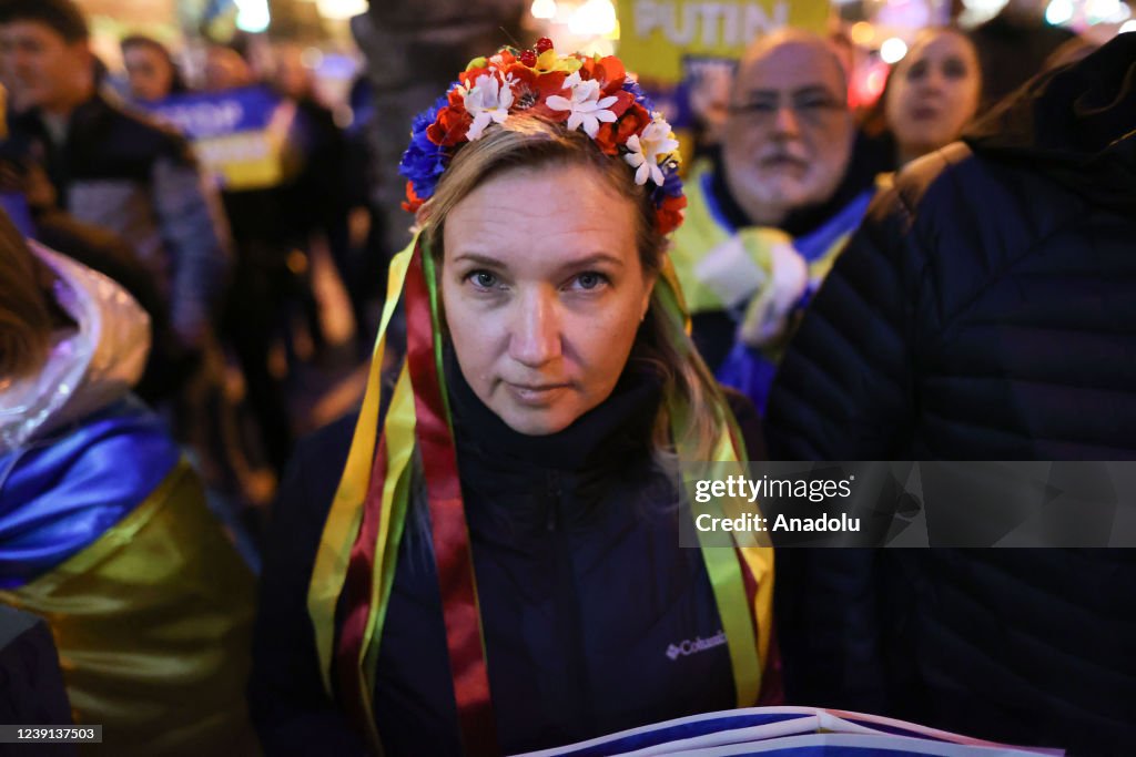 Protest in Israel against Russian attacks on Ukraine