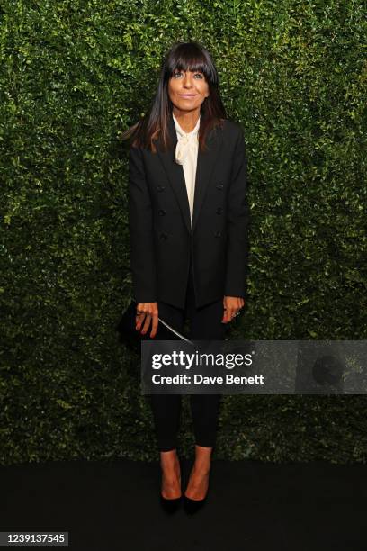 Claudia Winkleman arrives at the Charles Finch & CHANEL Pre-BAFTA Party at 5 Hertford Street on March 12, 2022 in London, England.