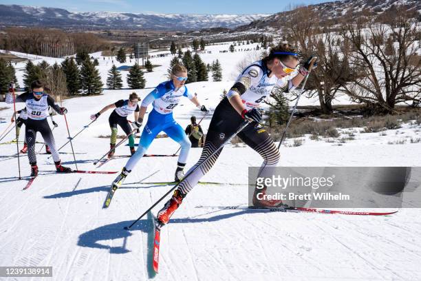 Henriette Semb of the Michigan Tech Huskies competes in the Womens Freestyle Mass Start race during the Division I Mens and Womens Skiing...