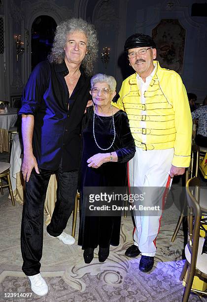Brian May, Jer Bulsara and Jim Beach attend "Freddie For A Day", celebrating Freddie Mercury's 65th birthday, in aid of The Mercury Pheonix Trust at...