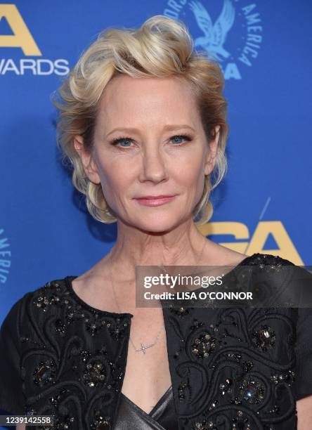 Actress Anne Heche attends the 74th annual Directors Guild of America awards at the Beverly Hilton hotel in Beverly Hills, California, March 12, 2022.