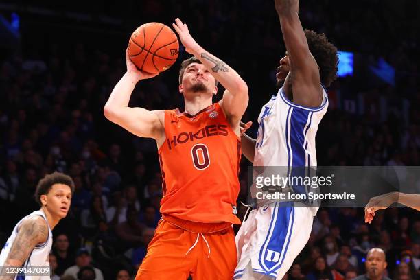 Virginia Tech Hokies guard Hunter Cattoor drives to the basket during the second half of college basketball game between the Duke Blue Devils and the...