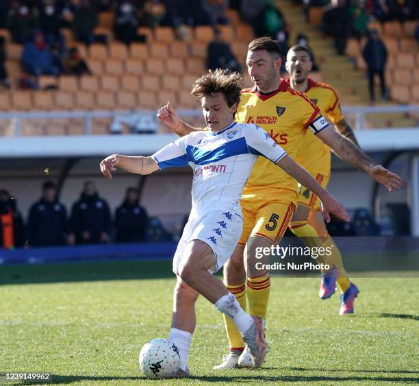 Mattéo Tramoni of Brescia Fc during the Serie B match between Us Lecce and Brescia Fc on March 12, 2022 stadium &quot;Via Del Mare&quot; in Lecce,...