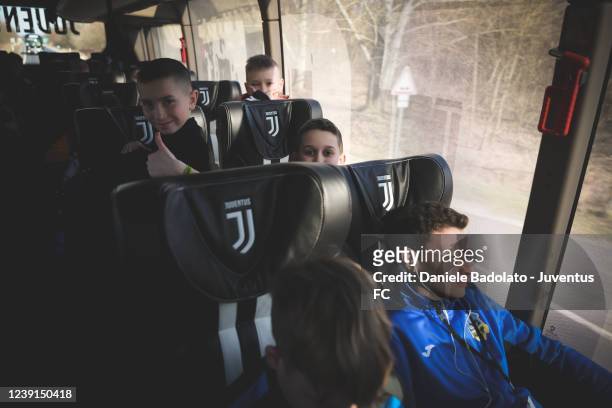 Delegation from Juventus travels to Ukraine to pick up 80 people, mostly children accompanied by their mothers, to find refuge in Italy, on March 12,...