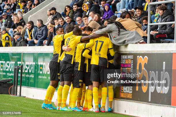 Ulisses Garcia of BSC Young Boys celebrates after scoring a goal during the Super League match between FC Lausanne-Sport and BSC Young Boys at Stade...