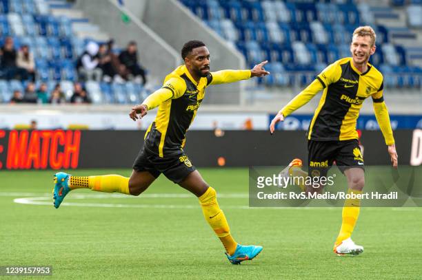 Ulisses Garcia of BSC Young Boys celebrates after scoring a goal during the Super League match between FC Lausanne-Sport and BSC Young Boys at Stade...