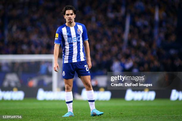Vitinha of FC Porto looks on during the Liga Portugal Bwin match between FC Porto and CD Tondela at Estadio do Dragao on March 13, 2022 in Porto,...