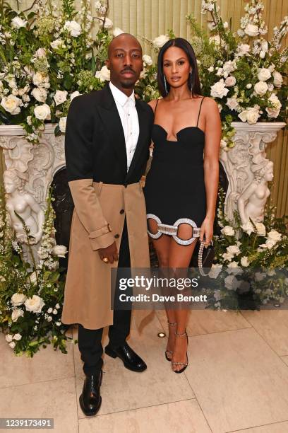 Azuka Ononye and Alesha Dixon attend the British Vogue and Tiffany & Co. Fashion and Film Party 2022 at Annabel's on March 13, 2022 in London,...