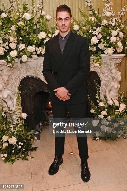 Hero Fiennes Tiffin attends the British Vogue and Tiffany & Co. Fashion and Film Party 2022 at Annabel's on March 13, 2022 in London, England.