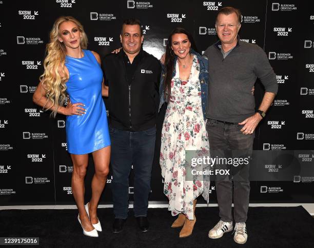 The BCL Panel: WWE Meets Web3: Stars, Brands and Fans. Pictured L-R: Charlotte Flair, WWE Superstar, Scott Greenberg, CEO, Blockchain Creative Labs &...
