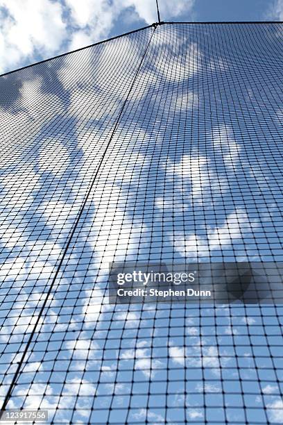 Clouds from a tropical system pass over the backstop before the game between the Seattle Marinersand the Los Angeles Angels of Anaheim on September...