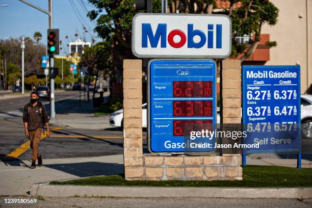 Gas prices in Westchester are above six dollars as prices at the pump continue to raise across the Southland on Sunday, March 13, 2022 in Los...
