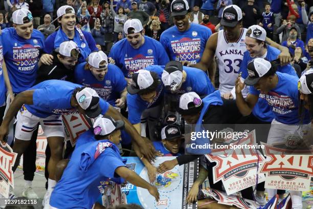 Kansas Jayhawks punch their ticket to the NCAA Tournament after winning the Big 12 Tournament championship game between the Texas Tech Red Raiders...