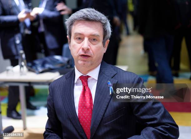 Italian Minister of Labour and Social Policies Andrea Orlando attends an EU social affairs ministers in the Europa, the EU Council headquarter on...