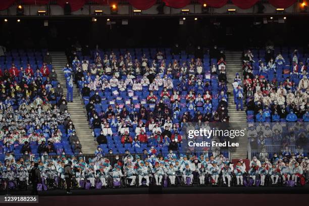 Performers during the Closing Ceremony on day nine of the 2022 Beijing Winter Paralympics at Beijing National Stadium on March 13, 2022 in Beijing,...