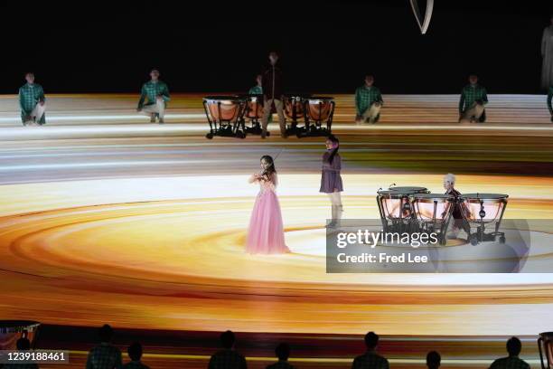 Performers during the Closing Ceremony on day nine of the 2022 Beijing Winter Paralympics at Beijing National Stadium on March 13, 2022 in Beijing,...