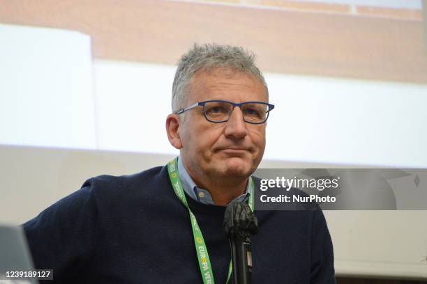 Massimiliano Smeriglio, member of the European Parliament during the News ''Italy without poisons. No to war'', programmatic conference of Europa...