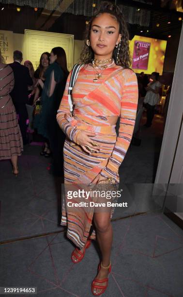 Joy Crookes attends Stylist Remarkable Women Awards 2022 in partnership with bareMinerals at The Londoner Hotel on March 14, 2022 in London, England.