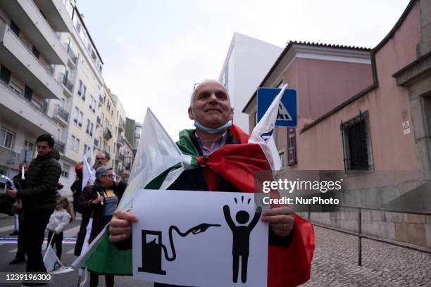 Chega party supports protests against the increase in fuel prices, on March 14 in Lisbon, Portugal. Demonstration organized by the Chega Party...