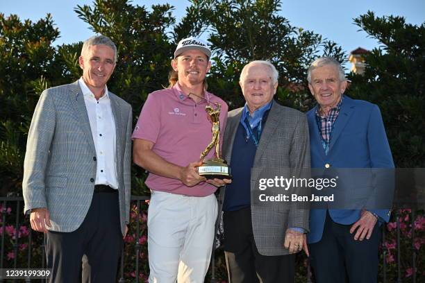 Tour Commissioner Jay Monahan, L-R, poses with Cameron Smith of Australia, Deane Beman and Tim Finchem after the final round of THE PLAYERS...